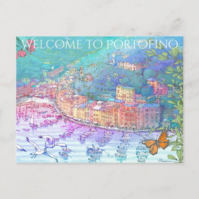 Welcome to portofino postcard (Front)