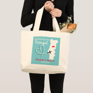 Welcome To Portugal Destination Wedding Large Tote Bag