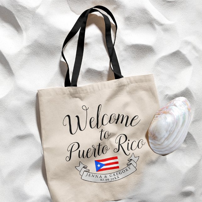 Welcome to Puerto Rico| Destination Wedding Favour Tote Bag (Creator Uploaded)