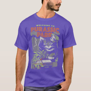 Welcome To Purassic Park Funny Cat T-Shirt