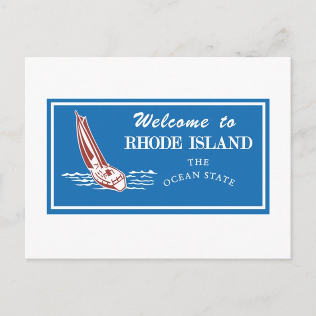 Welcome to Rhode Island - USA Road Sign Postcard (Front)