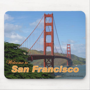 Welcome to San Francisco - Golden Gate Bridge Mouse Pad