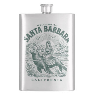 Welcome To Santa Barbara California Coast Hip Flask