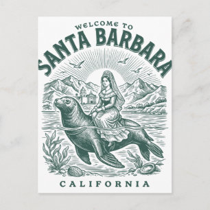 Welcome To Santa Barbara California Coast Postcard