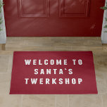 Welcome to Santa's Twerkshop | Funny Christmas Doormat<br><div class="desc">Welcome your holiday guests with our funny Christmas doormat! Cranberry red welcome mat features "Welcome to Santa's Twerkshop" in white text. Use the optional personalisation field to add your family name or a message of your choice.</div>