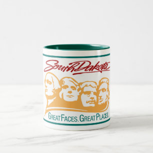 Welcome to South Dakota - USA Road Sign Two-Tone Coffee Mug