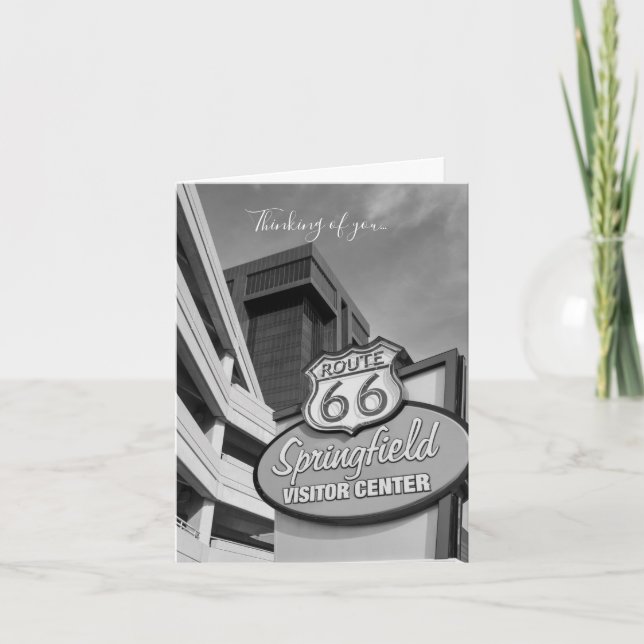 Welcome To Springfield Grayscale Thinking You Card (Front)