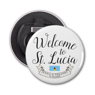 Welcome to St. Lucia   Destination Wedding Favour Bottle Opener