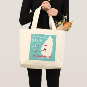 Welcome To St Lucia Destination Wedding Large Tote Bag