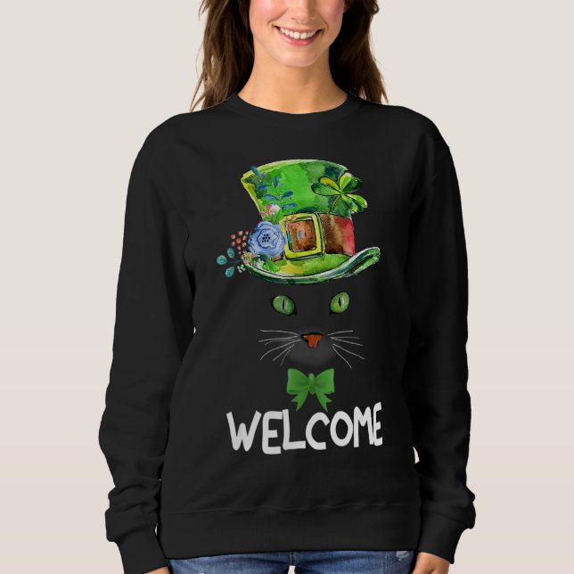 Welcome To St Patrick's Day Funny Graphic Sugar Ca Sweatshirt (Front)