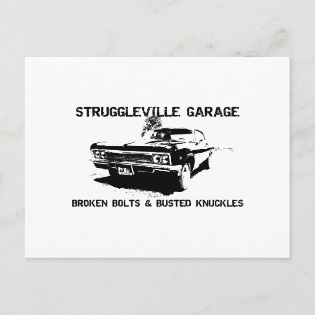 Welcome to Struggleville Garage - Where Broken Bol Holiday Postcard (Front)