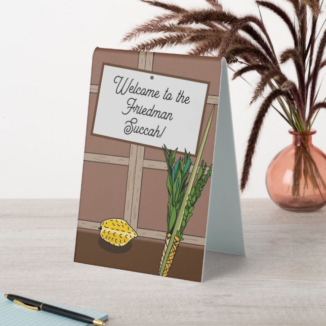 Welcome to Succah Personalised Table Tent Sign (In SItu (Table))