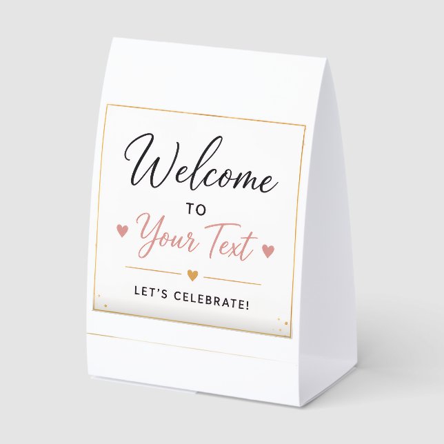 Welcome to Table Tent Party Sign (Front)