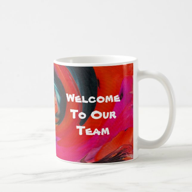 Welcome To Team Vivid Swirled Tie Dye New Employee Coffee Mug (Right)