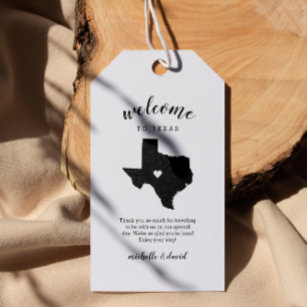 Welcome to Texas   Calligraphy Wedding Gift Tags