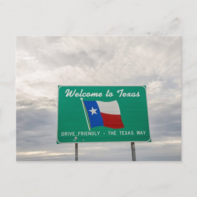 Welcome to Texas Sign - The Lone Star State Postcard (Front)