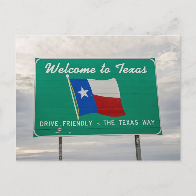 Welcome to Texas Sign - The Lone Star State Postcard (Front)
