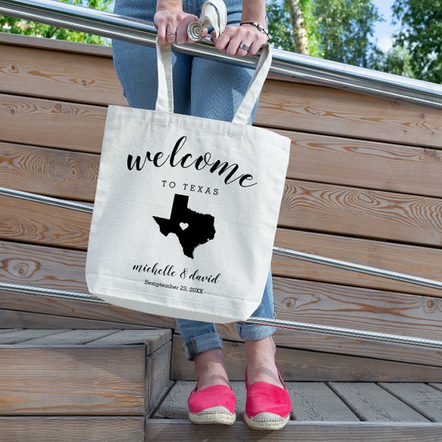 Welcome to Texas | State Silhouette Wedding Tote Bag (Creator Uploaded)