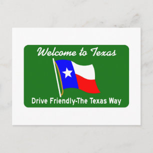 Welcome to Texas - USA Road Sign Postcard
