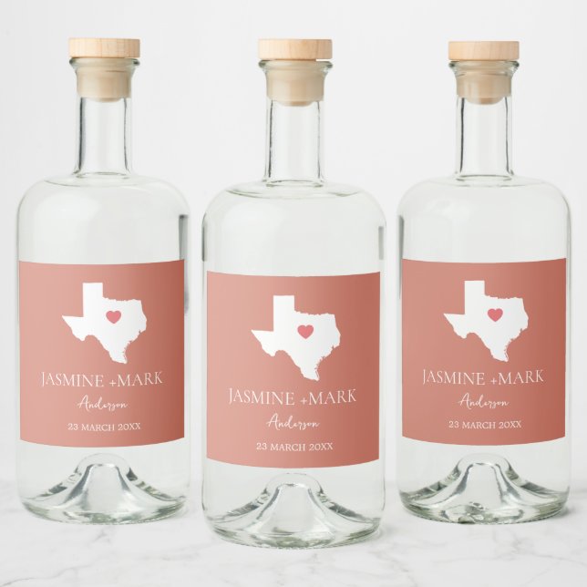 Welcome to Texas Wedding Party Custom  Liquor Bottle Label (Bottles)