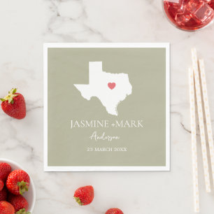 Welcome to Texas Wedding Party Custom Napkin