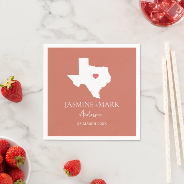 Welcome to Texas Wedding Party Custom  Napkin (Insitu)