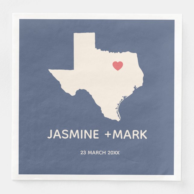 Welcome to Texas Wedding Party Custom  Napkin (Front)