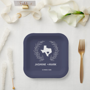 Welcome to Texas Wedding Party Custom  Paper Plate