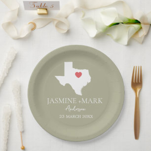 Welcome to Texas Wedding Party Custom  Paper Plate