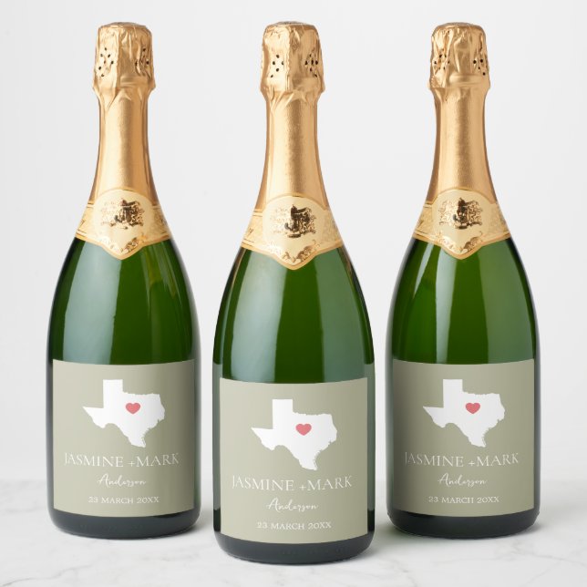 Welcome to Texas Wedding Party Custom  Sparkling Wine Label (Bottles)