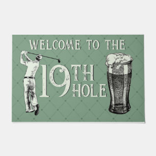 welcome To The 19th Hole Golf Player Doormat