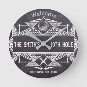 Welcome to the 19th Hole  Round Clock