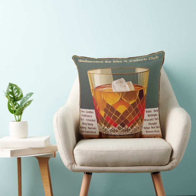 Welcome to the 5 O'clock Club Mid Century Design Cushion (Chair)