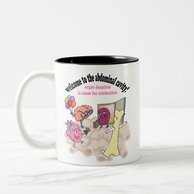 Welcome to the abdominal cavity! Two-Tone coffee mug (Left)