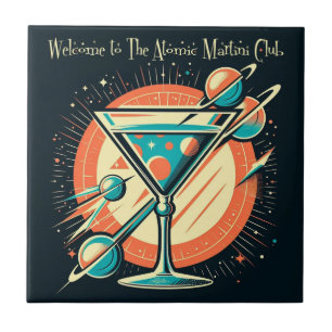 Welcome To The Atomic Martini Club Space Age Ceramic Tile