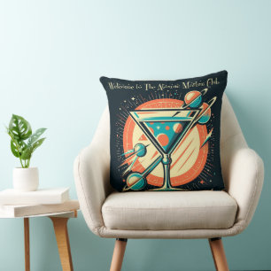Welcome To The Atomic Martini Club Space Age Cushion