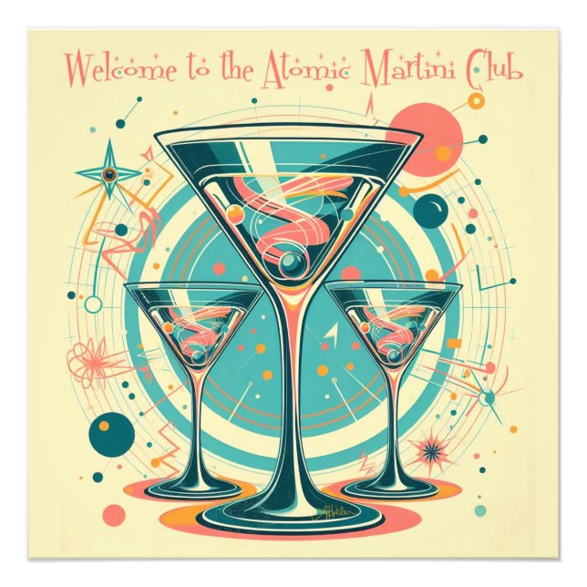 Welcome To The Atomic Martini Club Triple Play Photo Print (Front)
