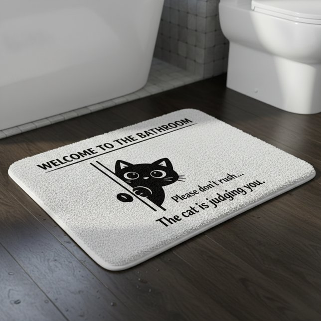 Welcome To The Bathroom Cat Companion Bath Mat (Creator Uploaded)