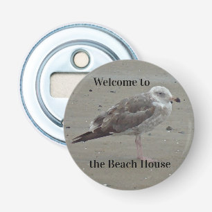 Welcome to the Beach House Seagull Photo Ocean Bottle Opener