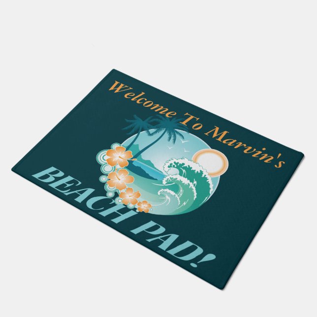 Welcome To The Beach Pad Doormat (Angled)