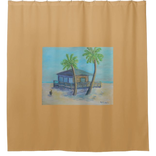 WELCOME TO THE BEACH Shower Curtain (Front)