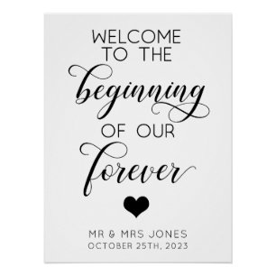 Welcome To The Beginning Of Our Forever Wedding Poster