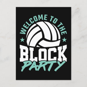 Welcome to the Block Party Funny Volleyball  Postcard