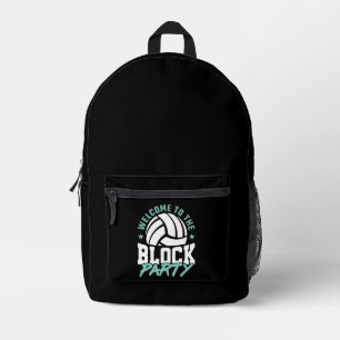 Welcome to the Block Party Funny Volleyball  Printed Backpack