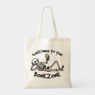 "Welcome to the Bonezone" Skeleton Tote Bag