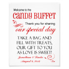 Welcome to the Candy Buffet Red Wedding Sign