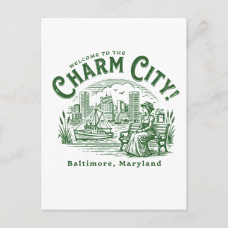 Welcome to the Charm City Baltimore City Maryland Postcard