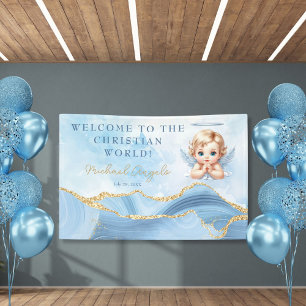 Welcome to the Christian World Boy Baptism  Banner