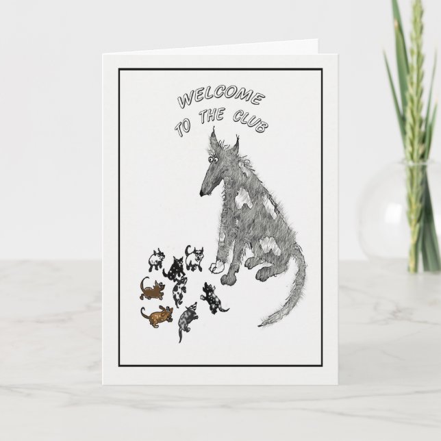 "Welcome to the club", new baby, funny Card (Front)