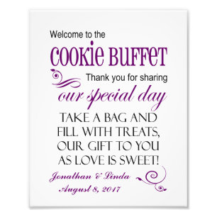 Welcome to the Cookie Buffet Wedding Sign - Plum